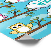 Klassenübersicht in Niedlichem Owl-Thema Poster (Ecke)