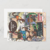 Klassenzimmer aus dem Buch "Ein Bär mit Pflanzen" Postkarte (Vorne/Hinten)