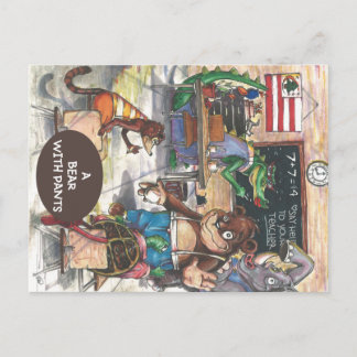 Klassenzimmer aus dem Buch "Ein Bär mit Pflanzen" Postkarte