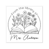 Klassenzimmer "Aus der Bibliothek" Blumenkohl-Buch Permastempel (Design)