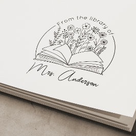 Klassenzimmer "Aus der Bibliothek" Blumenkohl-Buch Permastempel