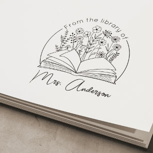 Klassenzimmer "Aus der Bibliothek" Blumenkohl-Buch Permastempel