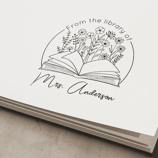 Klassenzimmer "Aus der Bibliothek" Blumenkohl-Buch Permastempel