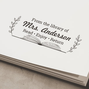 Klassenzimmer "Aus der Bibliothek" Buchzeichen Permastempel