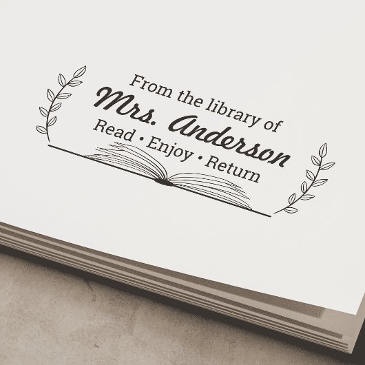 Klassenzimmer "Aus der Bibliothek" Buchzeichen Permastempel