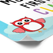 Klassenzimmer Begrüßungszeichen im Niedlichen Owl- Poster (Ecke)