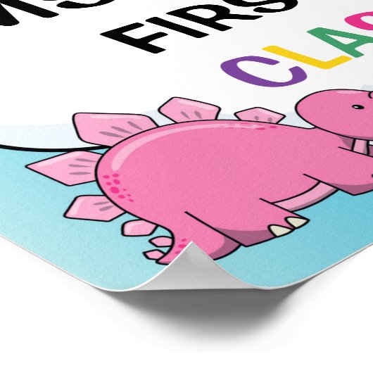 Klassenzimmer Begrüßungszeichen im Thema Dinosauri Poster (Ecke)