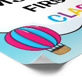 Klassenzimmer Begrüßungszeichen in Heißluftballons Poster (Ecke)