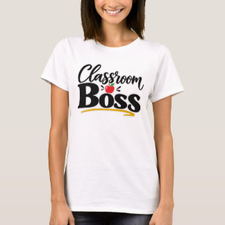 Klassenzimmer Chef Lustiger Lehrer Apfel Typografi T-Shirt