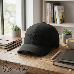 Klassenzimmer-Chef Text Mark Clean Modernes Design Bestickte Baseballkappe