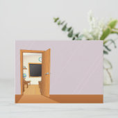 Klassenzimmer durch eine offene Tür Einladung (Stehend Vorderseite)