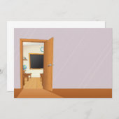 Klassenzimmer durch eine offene Tür Einladung (Vorne/Hinten)