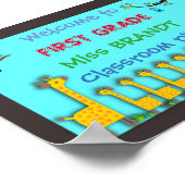 Klassenzimmer erster Klasse, Name des Lehrers, Rah Poster (Ecke)