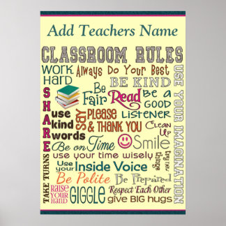 Klassenzimmer für Lehrer Name hinzufügen Poster