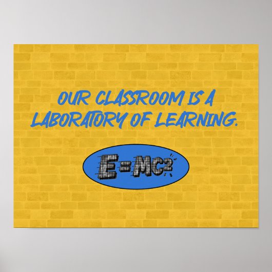 Klassenzimmer ist Labor des Lernens | Lehrer Poster (Vorne)