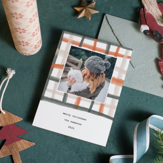 Klassenzimmer Kariert Urlaubsfotokarte | B Feiertagskarte