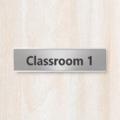 Klassenzimmer mit Silber- und Schwarz-Text-Vorlage Türschild (Vorderseite )