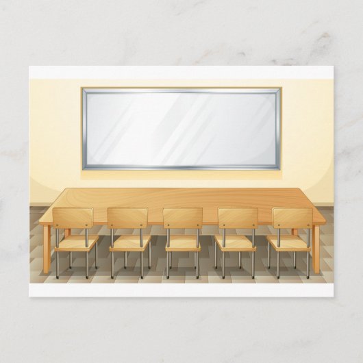 Klassenzimmer mit Whiteboard und Stühlen Postkarte (Vorderseite)