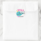 Klassenzimmer Narwhal Valentine "Whale you be mine Runder Aufkleber (Tasche)