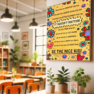 Klassenzimmer Nice Kid Floral Hearts Spaß Lehrer Poster