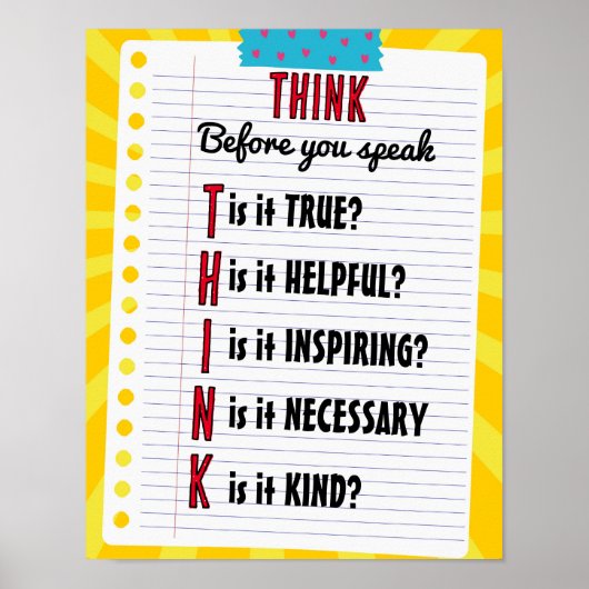 Klassenzimmer Poster Think Poster (Vorne)