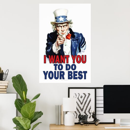 Klassenzimmer-Poster: TUN SIE IHR BESTES Poster (Heimbüro)