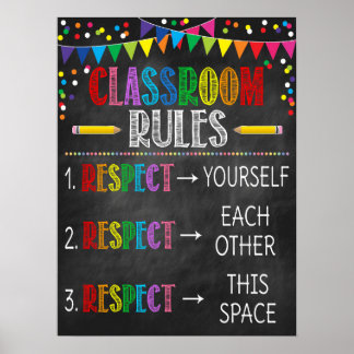 Klassenzimmer Regeln Regenbogen-Poster Poster