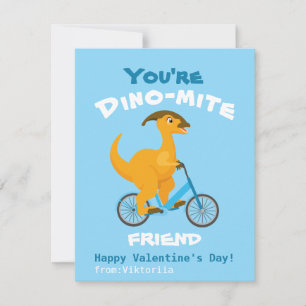 Klassenzimmer Schulkinder Valentine Dinosaurier t- Feiertagskarte