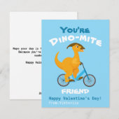 Klassenzimmer Schulkinder Valentine Dinosaurier t- Feiertagskarte (Vorne/Hinten)