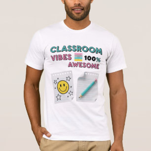 Klassenzimmer Stimmung 100% Awesome Retro Schule T-Shirt