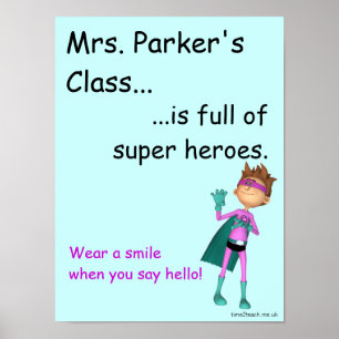 Klassenzimmer Tür Poster / Zeichen