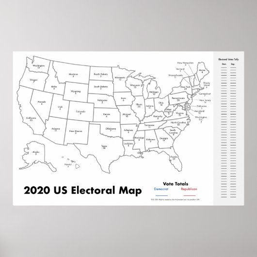 Klassenzimmer United Staaten Electoral Uni Map Poster (Vorne)