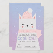 Klassenzimmer Valentine Cool Cat Feiertagskarte (Vorne/Hinten)