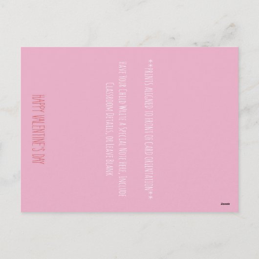 Klassenzimmer Valentine Feiertagspostkarte (Rückseite)