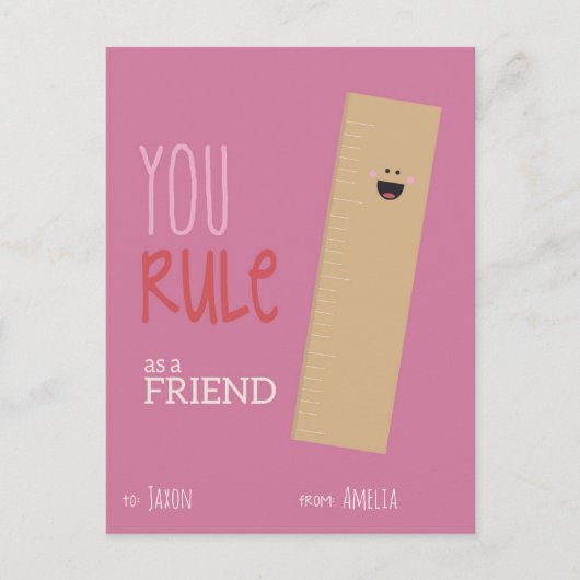 Klassenzimmer Valentine Feiertagspostkarte (Vorderseite)