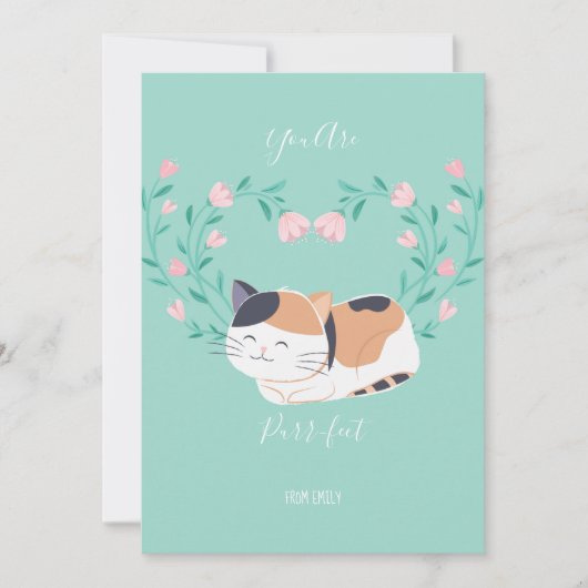 Klassenzimmer Valentine Niedlich Cat Card Dankeskarte (Vorderseite)