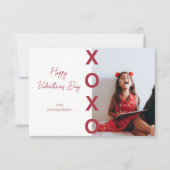 Klassenzimmer Valentines Red XOXO Fotokarte Dankeskarte (Vorderseite)