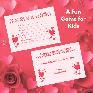 Klassenzimmer Valentinstag-Kartenspiel-Wortverwirr Mitteilungskarte