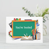 Klassenzimmer-Versorgungen, Bücher, Tafel Einladung (Stehend Vorderseite)