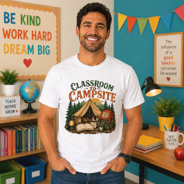Klassenzimmer zum Campingplatz Vintage Outdoor-Leh T-Shirt
