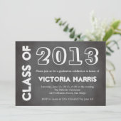 Klassenzimmertafel-Studenten-Abschluss stilvoll Einladung (Stehend Vorderseite)
