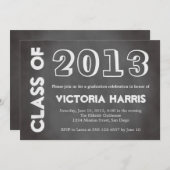Klassenzimmertafel-Studenten-Abschluss stilvoll Einladung (Vorne/Hinten)