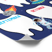 Klassenzimmertooth-Tally-Chart im Weltraum-Thema Poster (Ecke)