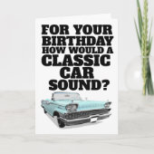 KLASSIC CAR FUNNY BIRTHDAY CARD KARTE (Vorderseite)