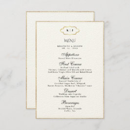 KLASSIC MONOGRAM ROMANTIC CALLIGRAPHY WEDY MENU BEGLEITKARTE