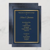KLASSIC NAVY GOLD LAYERED EMBOSSED WEDD EINLADUNG (Vorne/Hinten)