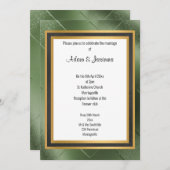 KLASSIC REGAL GREEN BLACK GOLD LAYER WEDD EINLADUNG (Vorne/Hinten)