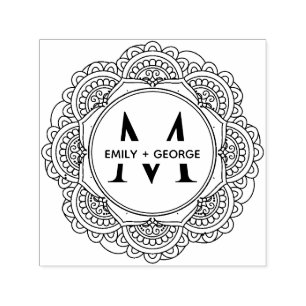 KLASSIC VERZIERT MANDALA CUSTOM MONOGRAM FAMILIENN PERMASTEMPEL