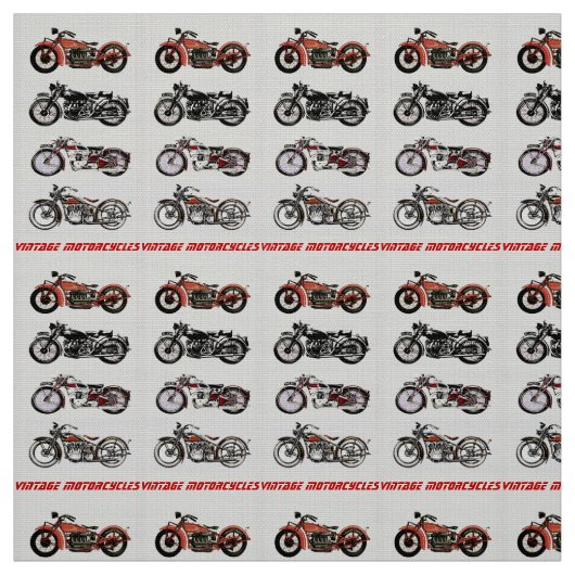 KLASSIC VINTAGE MOTORRÄDER Rotes Schwarzes Grau Stoff (Muster)