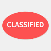 klassifiziert ovaler aufkleber (Vorderseite)